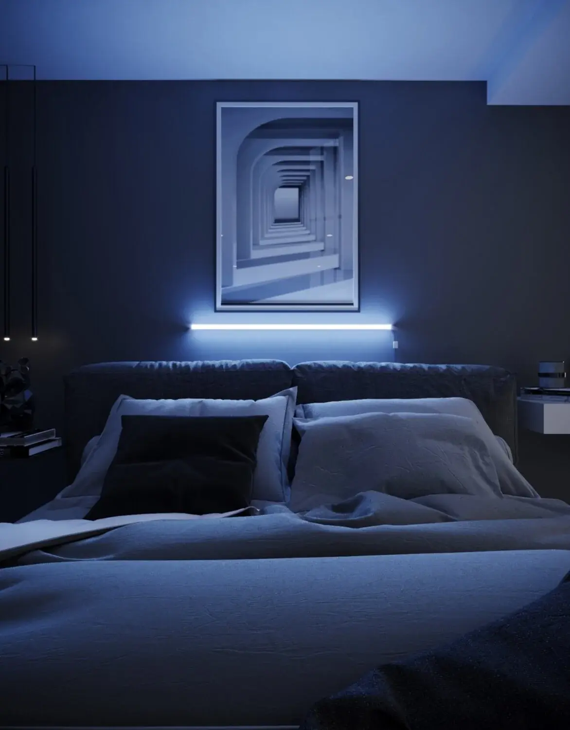 Uzaktan Kumandalı RGB LED Abajur Aplik Gece Lambası Kumandalı