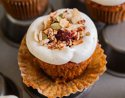 Carrot Cake Cupcakes with Cranberry Spice