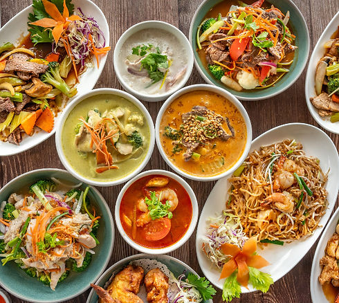 Asian Fusion Thai food selection