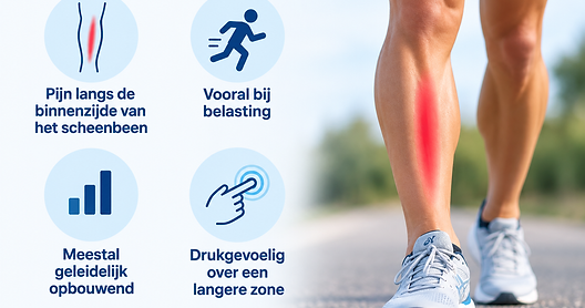Typische symptomen van MTSS (shin splints) bij hardlopers