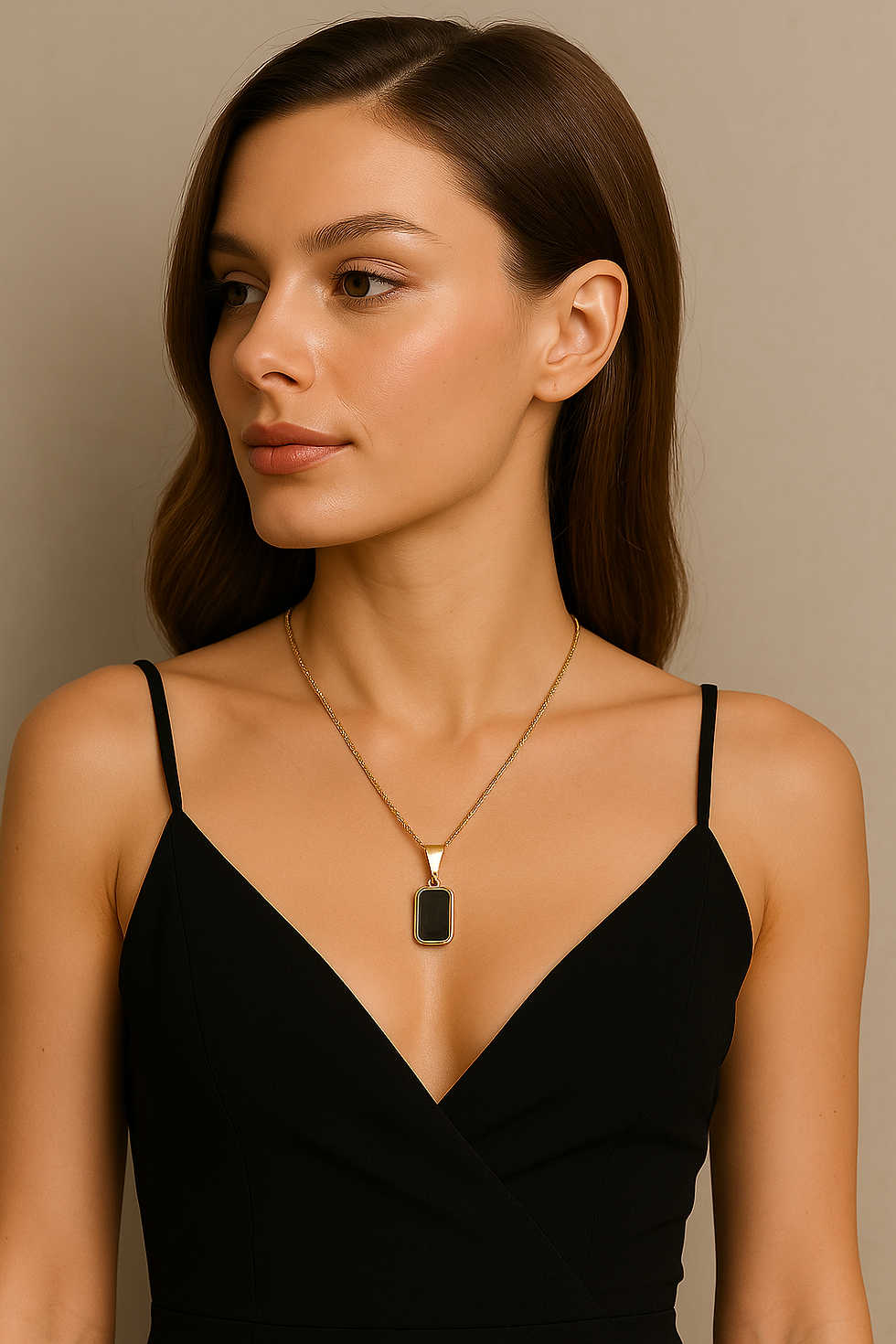 Thumbnail: It's Up to You!  Gold Pendant Necklace – Black & Pearl