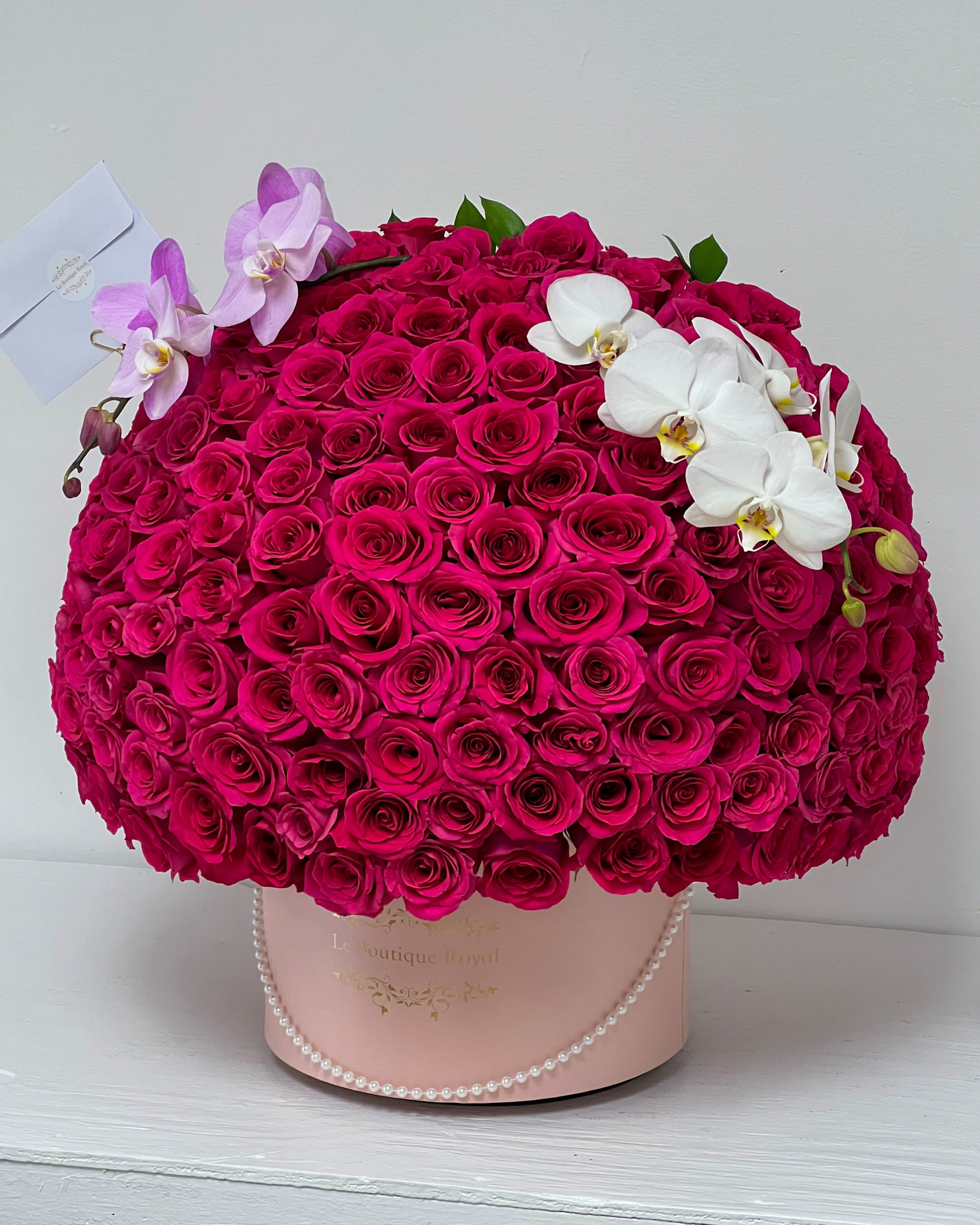 200 Hot pink Roses By Le Boutique Royal