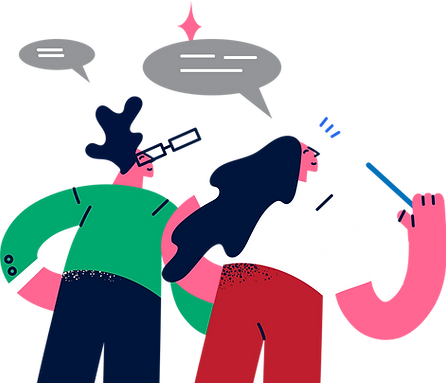 Illustration of girls looking