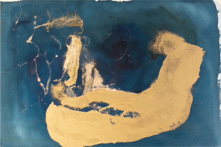 N°34. 148 x 98 cm. Pigments & gold on cotton