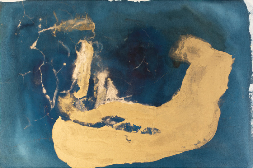 N°34. 148 x 98 cm. Pigments & gold on cotton