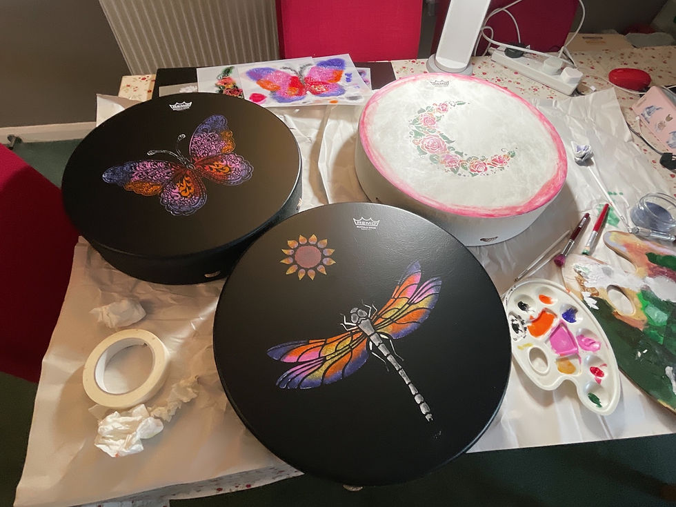 Thumbnail: Remo Buffalo Drum - 16“  Hand Decorated