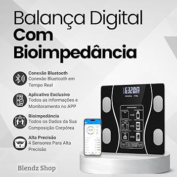 Miniatura: Balança Corporal Inteligente Bluetooth Profissional – Até 180kg com App