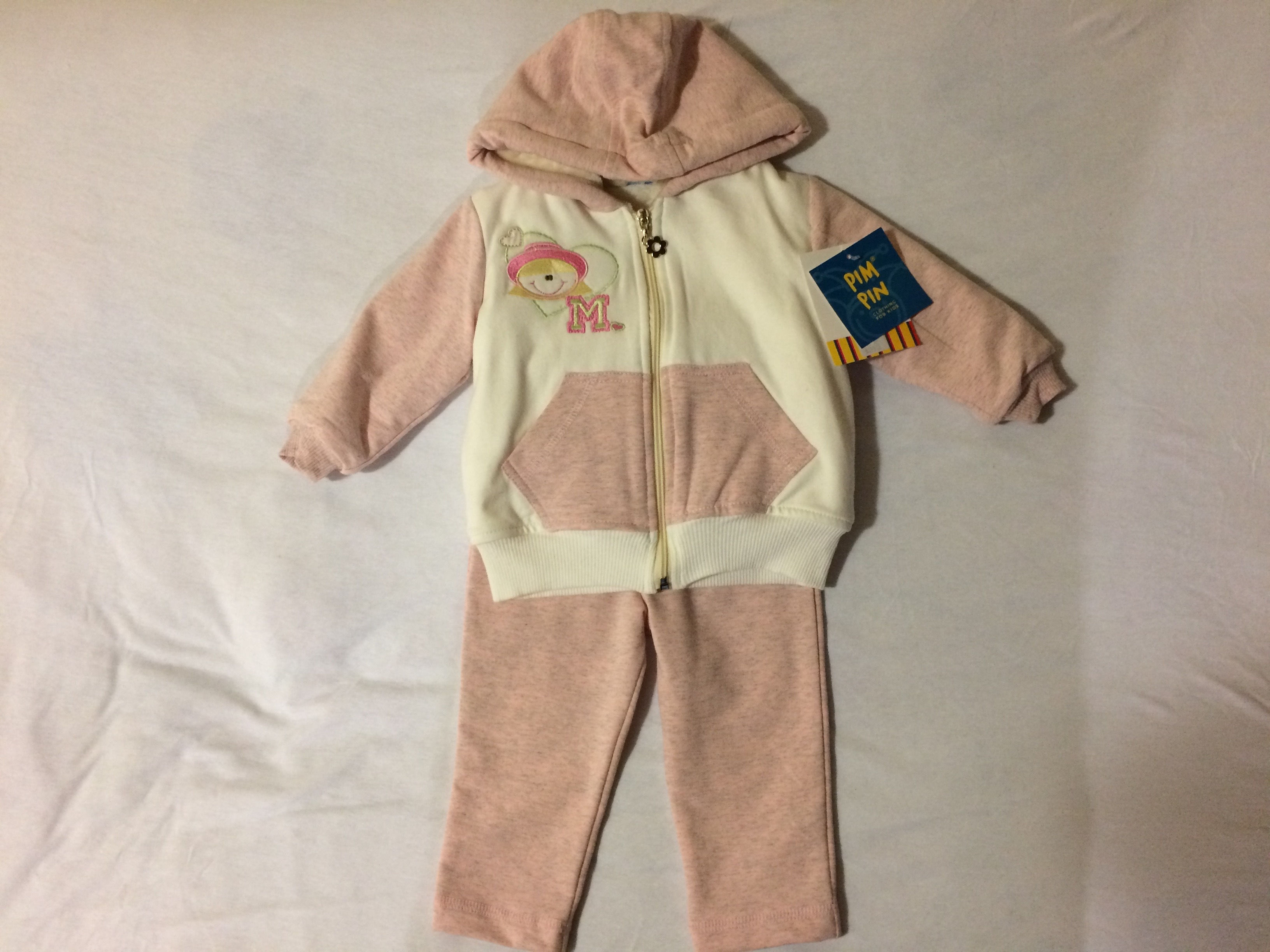 PIM PIN-Conjunto rosa osito