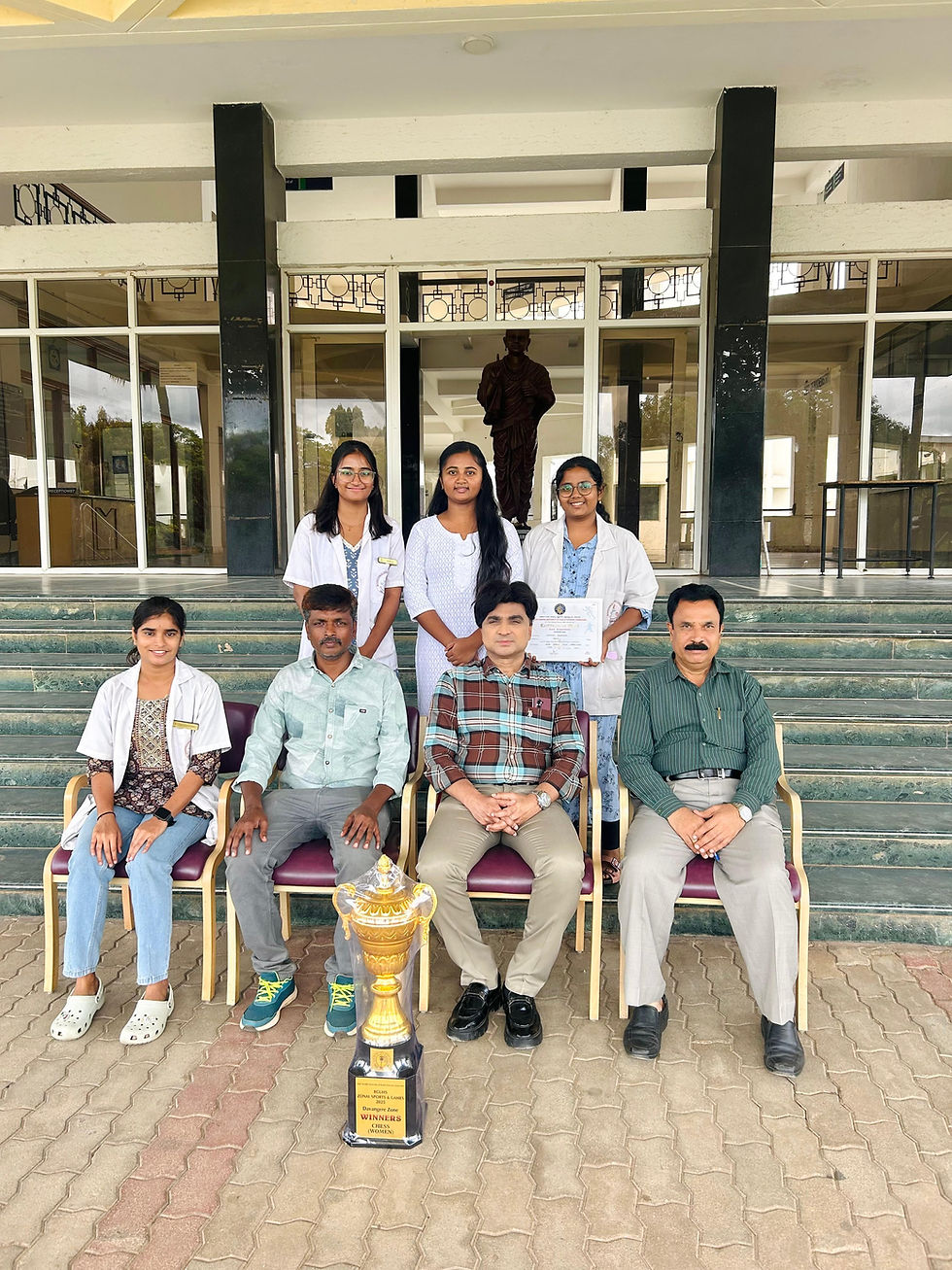 RGUHS Davangere zonal inter Collegiate chess competition (2025-26) winners, held at CODS Davangere.