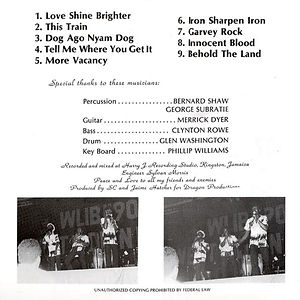 The Abyssinians - Arise (back cover)