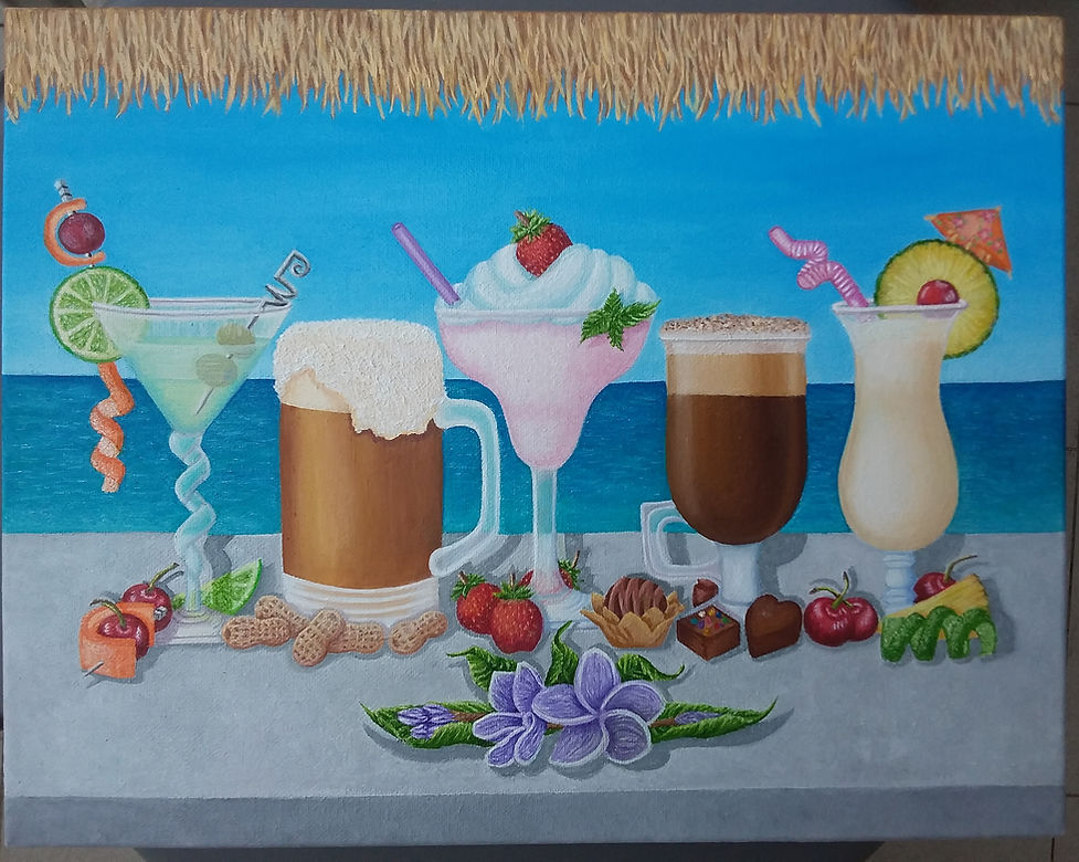 Happy Hour on One Happy Island | Oil