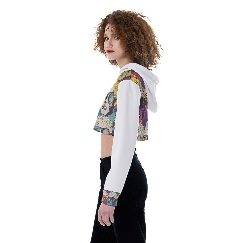 Thumbnail: Drop Shoulder Crop Top Hoodie