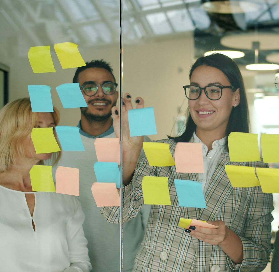 Group collaborating in strategic foresight workshop