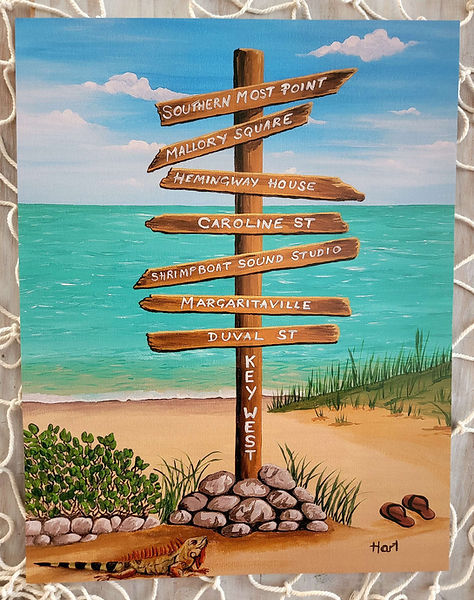 Travel Sign Post, Back to the island, HART Art