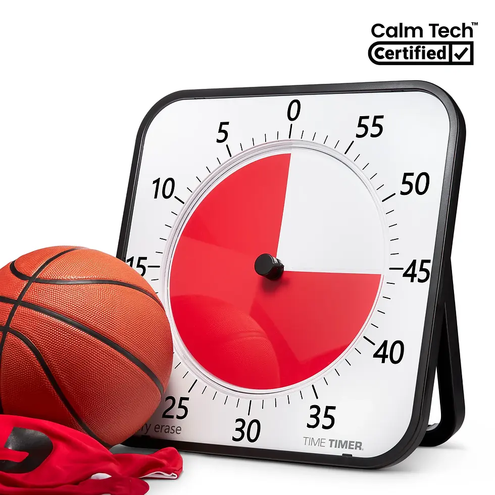 The Time Timer MAX is large enough to be seen from across the room, providing an ambient sense of the passage of time.