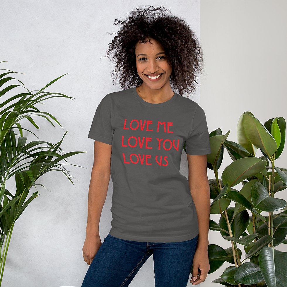Thumbnail: LOVE ME LOVE YOU LOVE US FRONT PRINT Unisex T-Shirt  