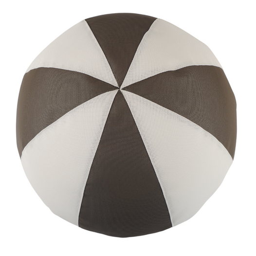 Pouf rotondo a cupola realizzato con 8 spicchi triangolari che rievoca gli ombrelloni da sole anni 70