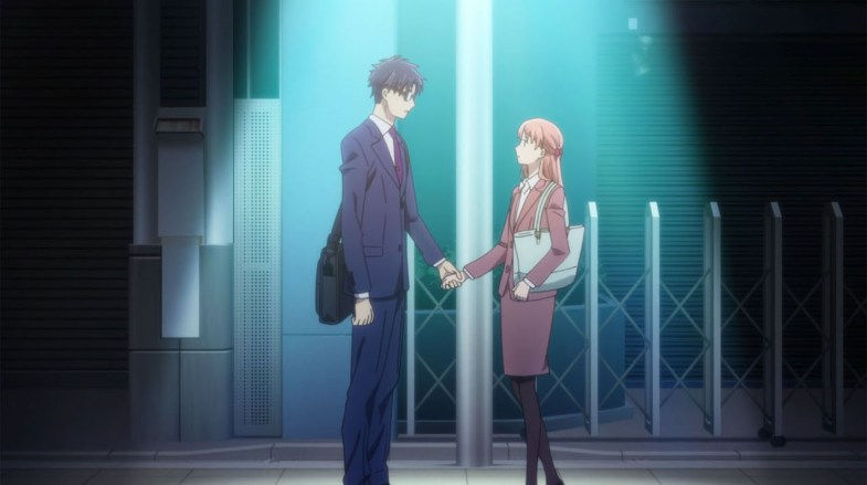 The main couple under a streetlight. (A-1 Pictures)