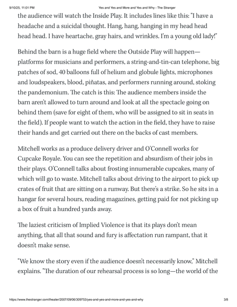 Yes and Yes and More and Yes and Why Page Three