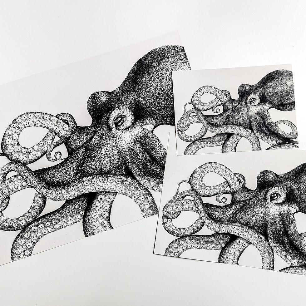 Thumbnail: Octopus Dotwork Art Print