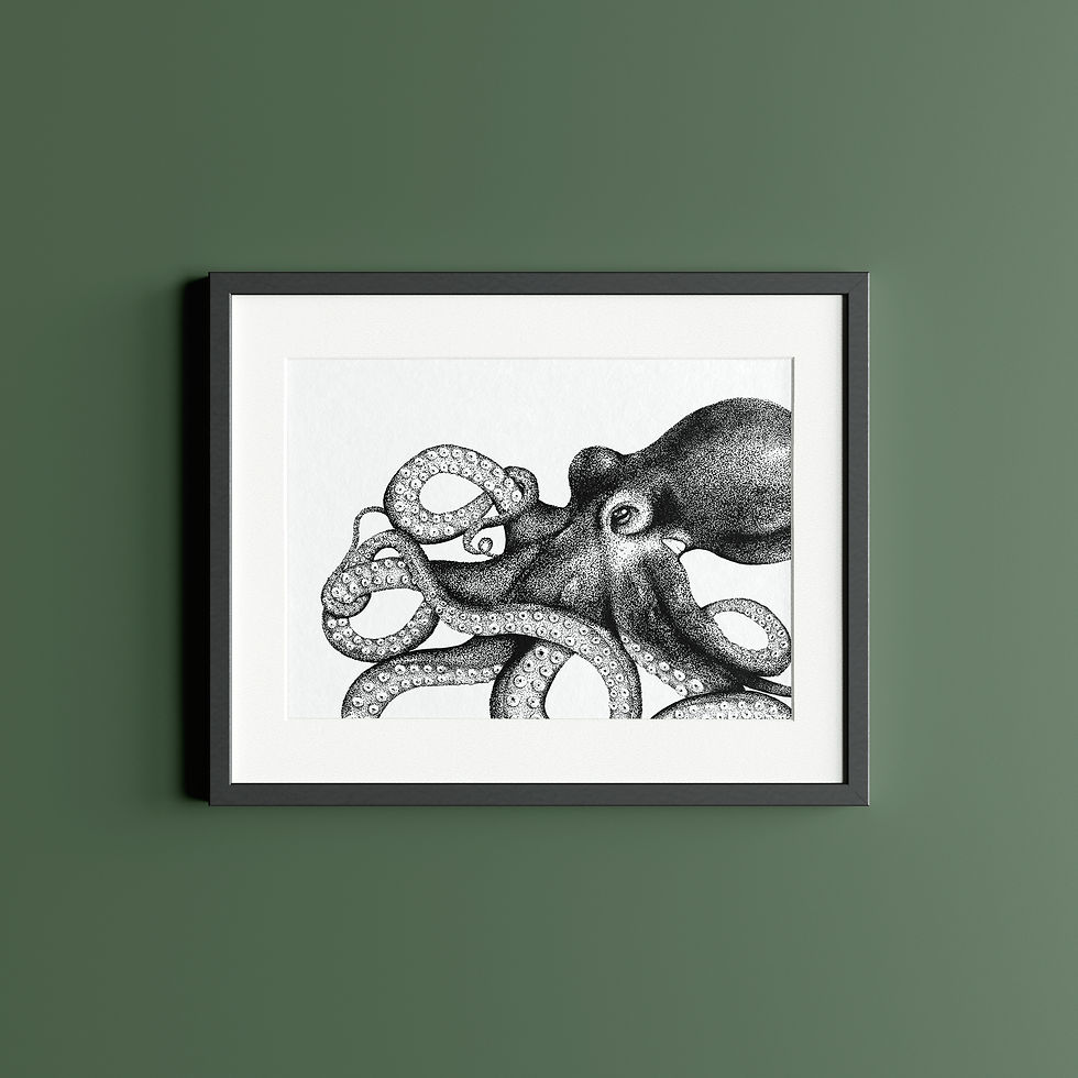 Thumbnail: Octopus Dotwork Art Print