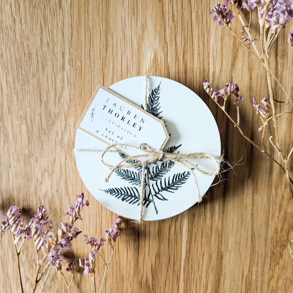 Thumbnail: Set of 4 Woodland Illustrated Coasters