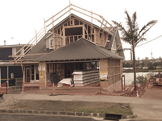 Pt Chevalier house with framework up for new extension