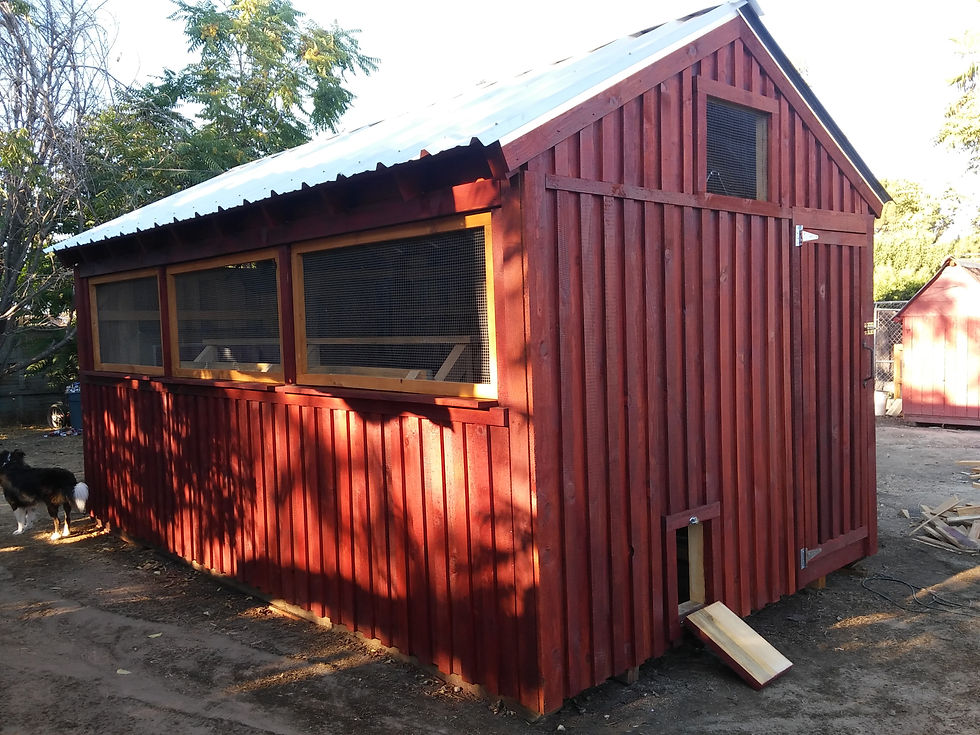 Large Red Rustic Style Chicken Coop
