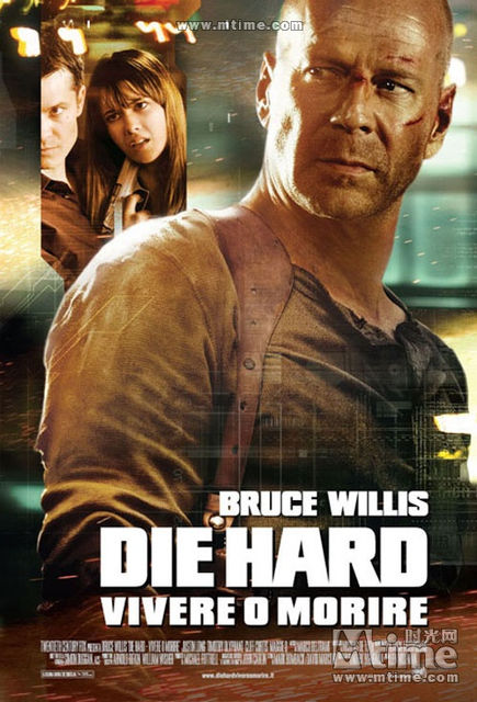 Movie poster for Bruce Willis's Live Free or Die Hard directed by Len WIseman.  Tiffany Wu is the VFX coordinator at the Orphanage, Inc. 