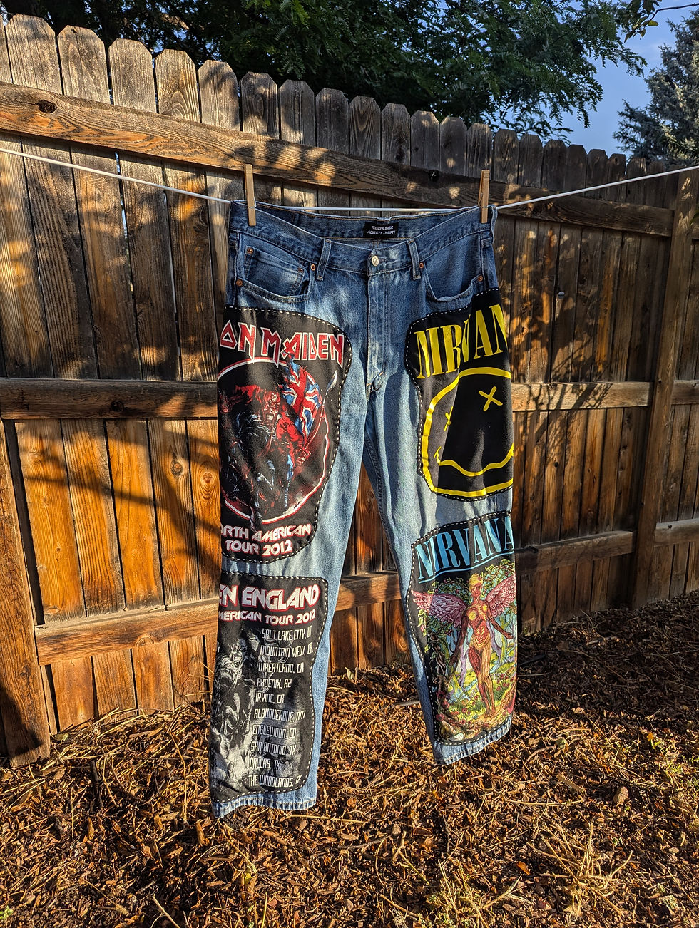 Thumbnail: Nirvana x Iron Maiden Mashup Jeans (38x34)