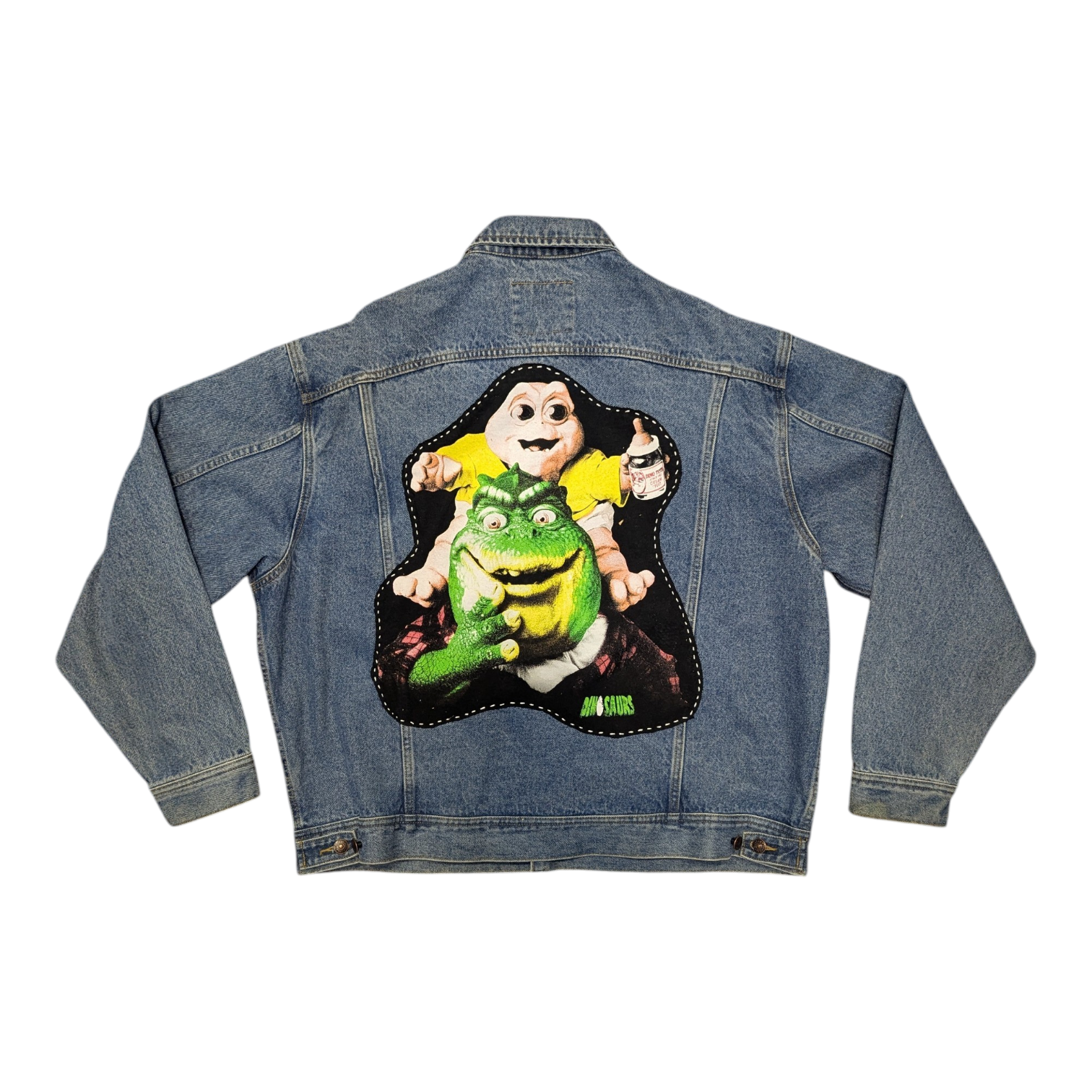 Dinosaurs Upcycled Lee Denim Jacket (XL)
