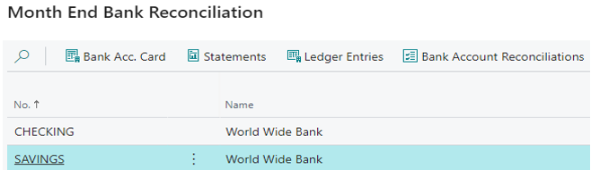 Month End Bank Reconciliation
