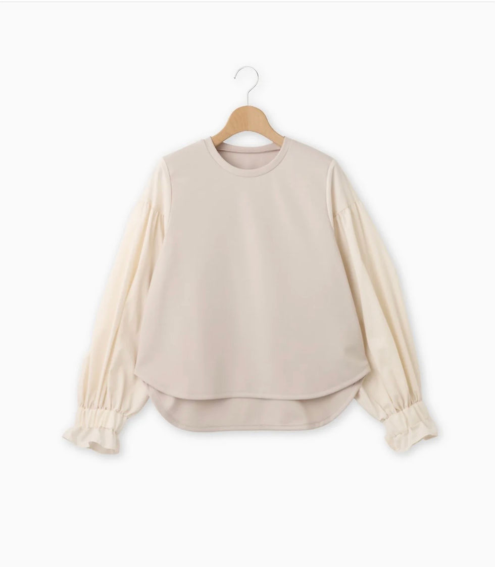 異素材ボリュームスリーブプルオーバー