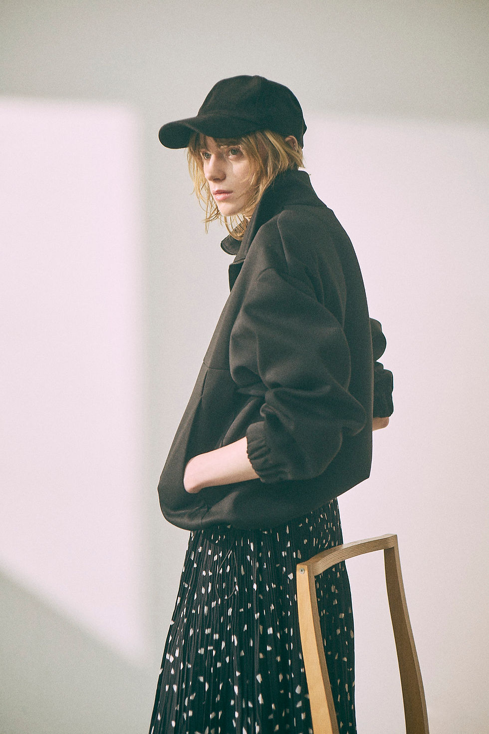 Stand Collar Jersey Blouson