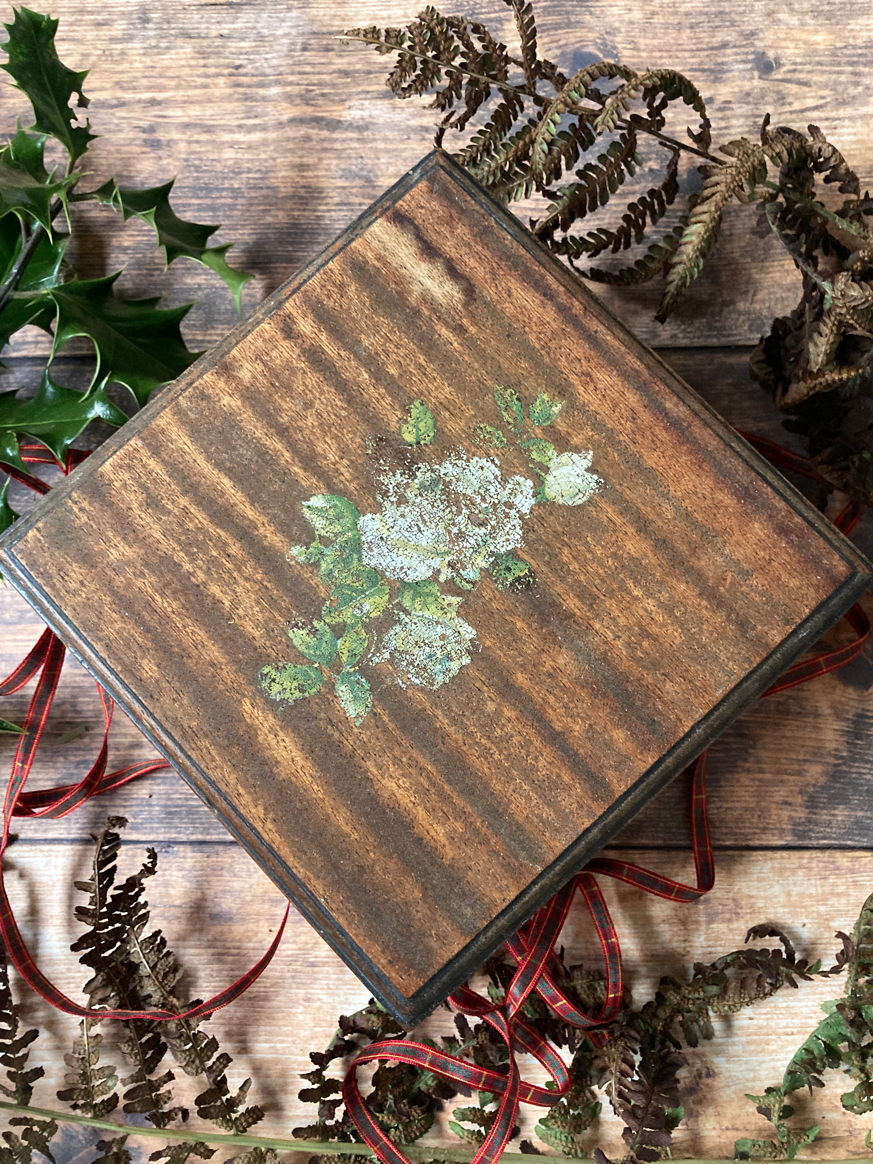 Wooden Box with Floral Motif