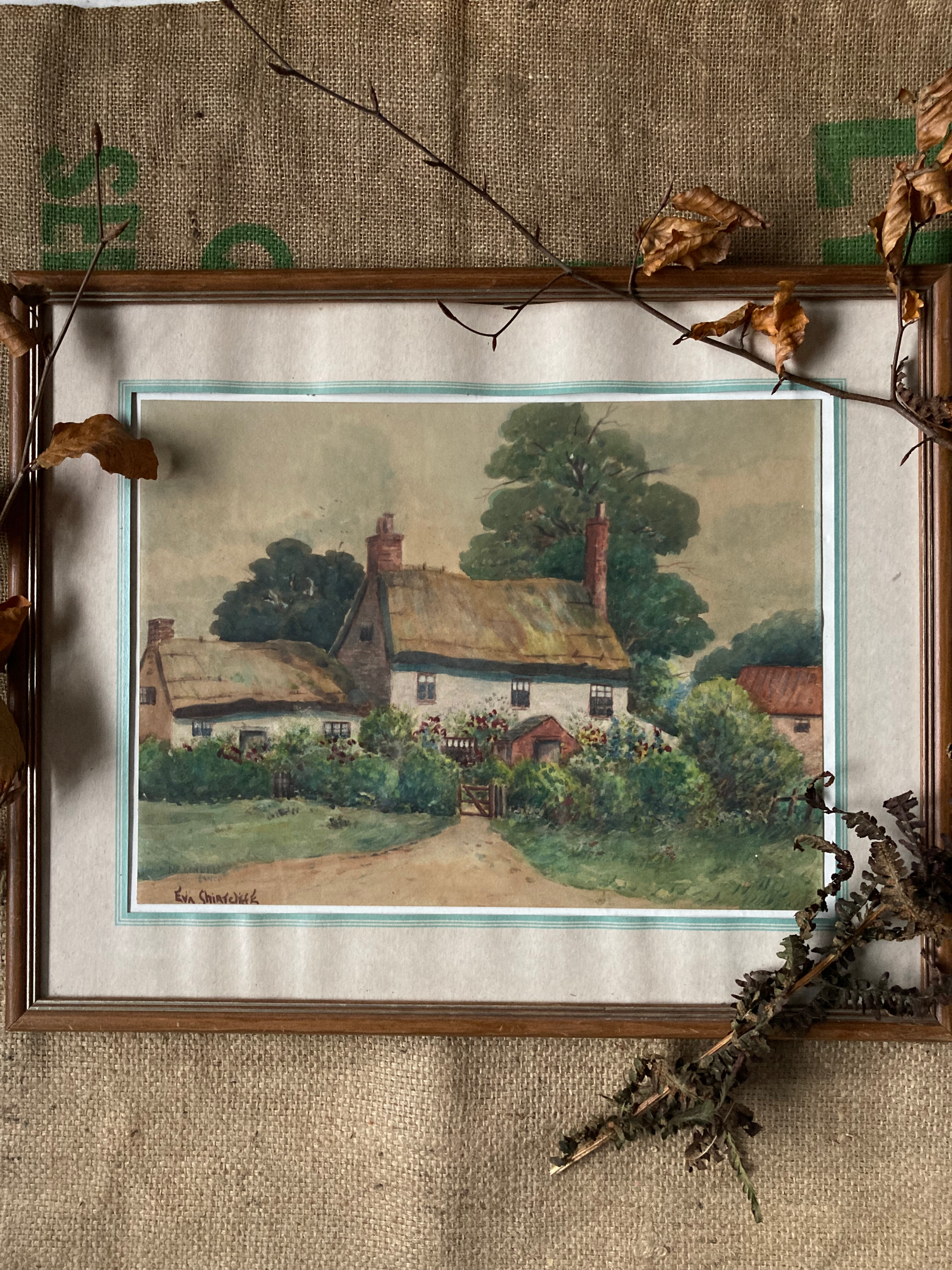 Signed Framed Original Cottage Watercolour