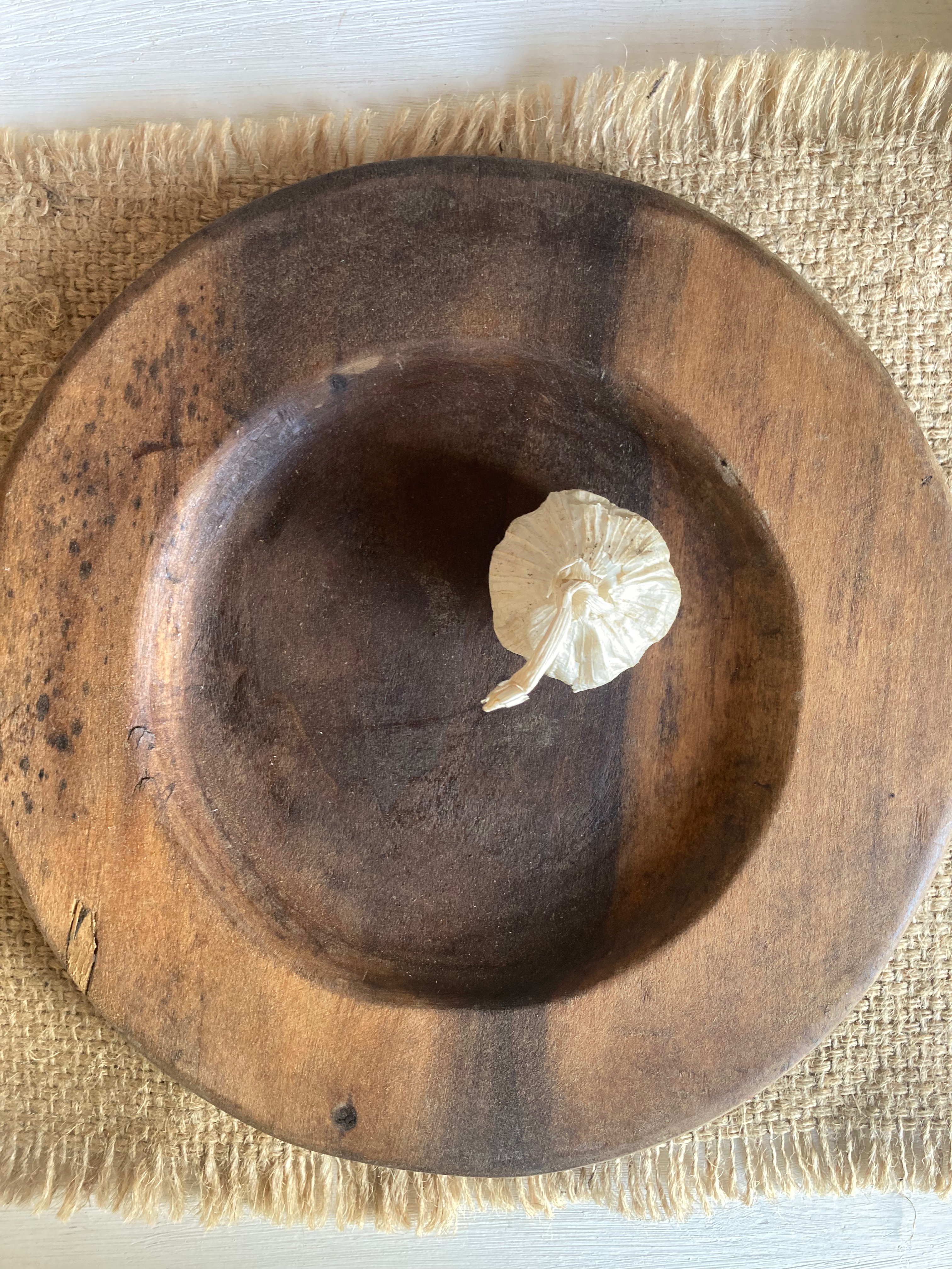 Large Vintage Wooden Plate C