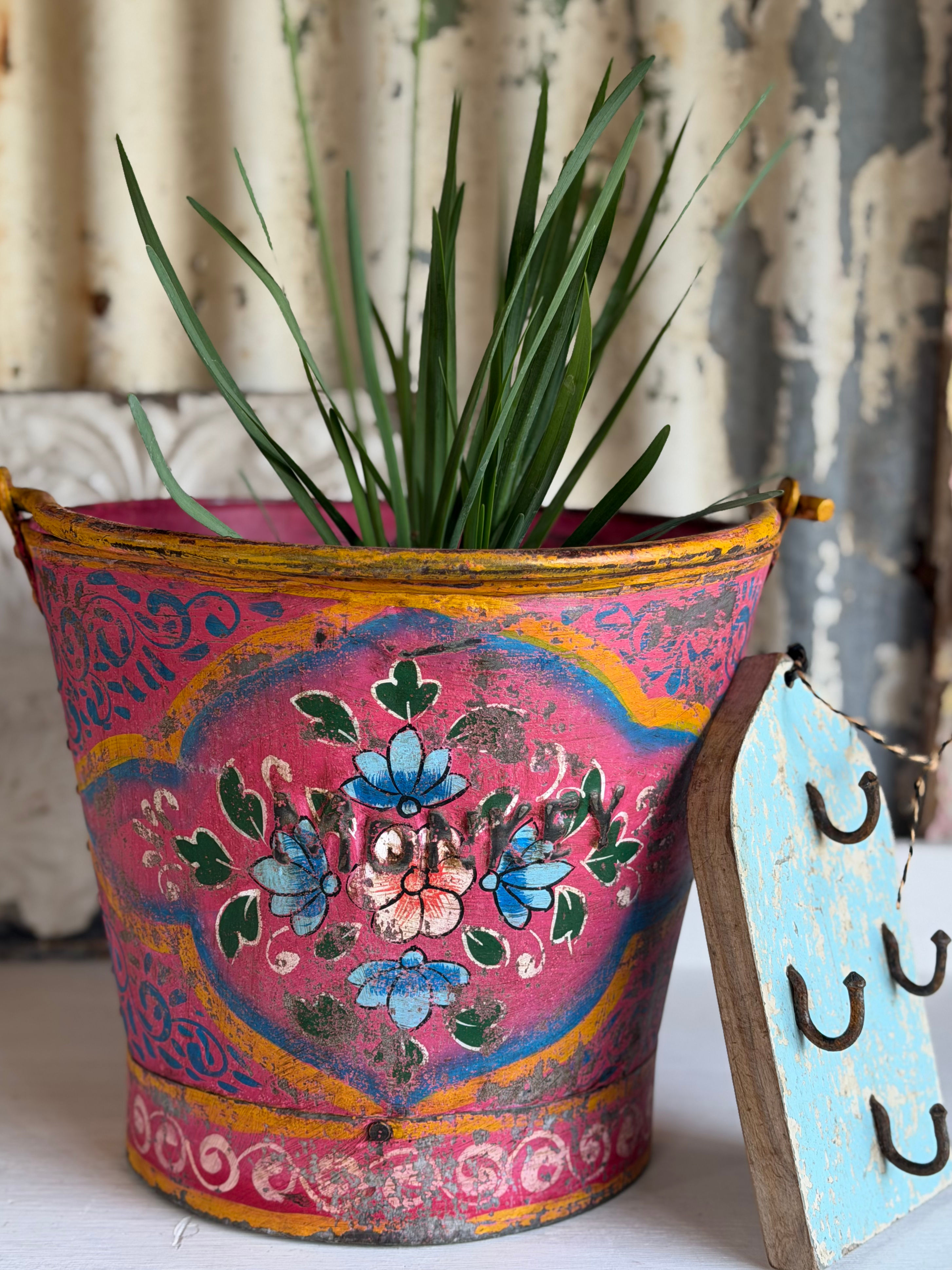 Artisan Hand Painted Bucket