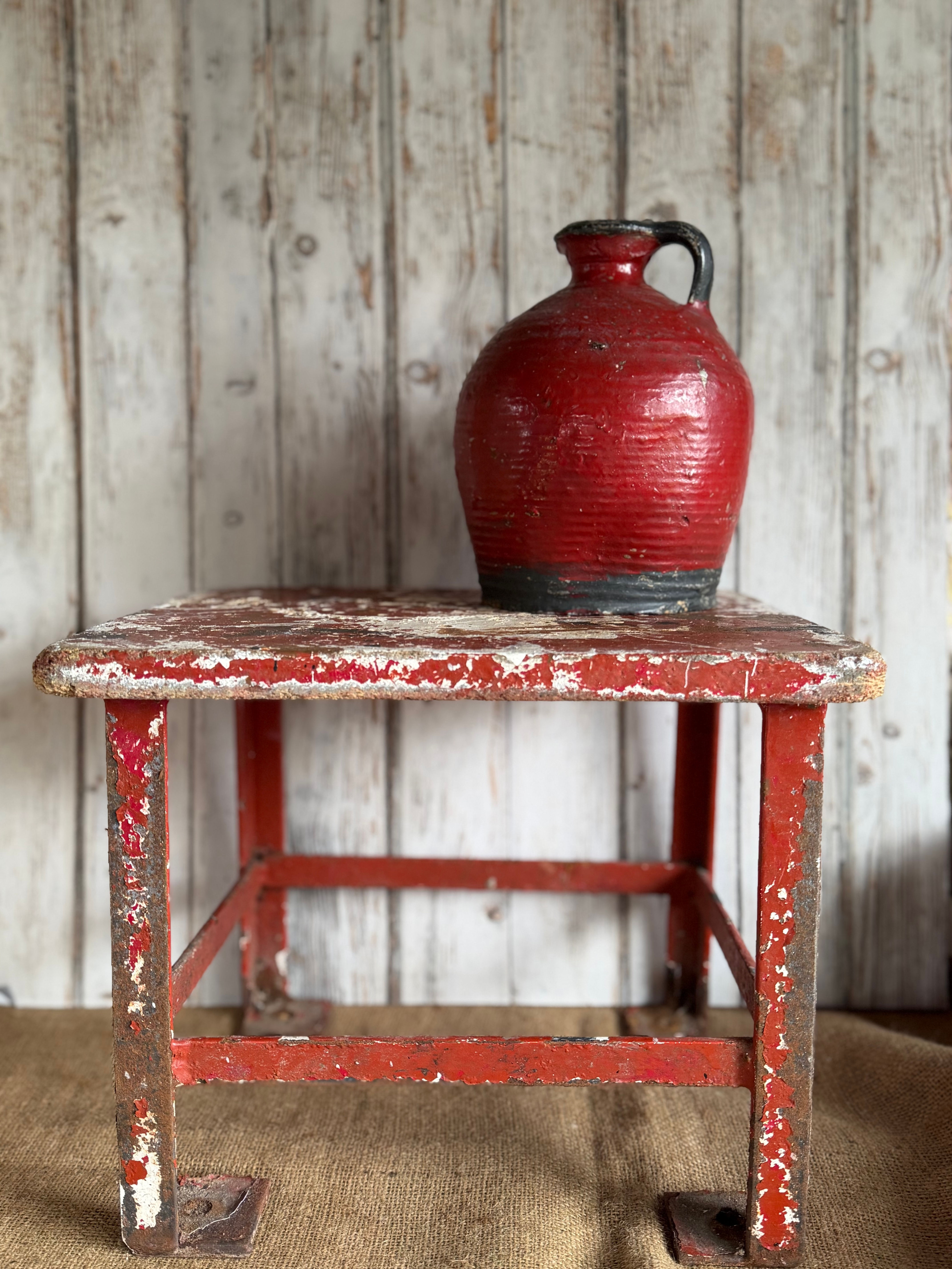 Cast Chippy Red Table/Stool