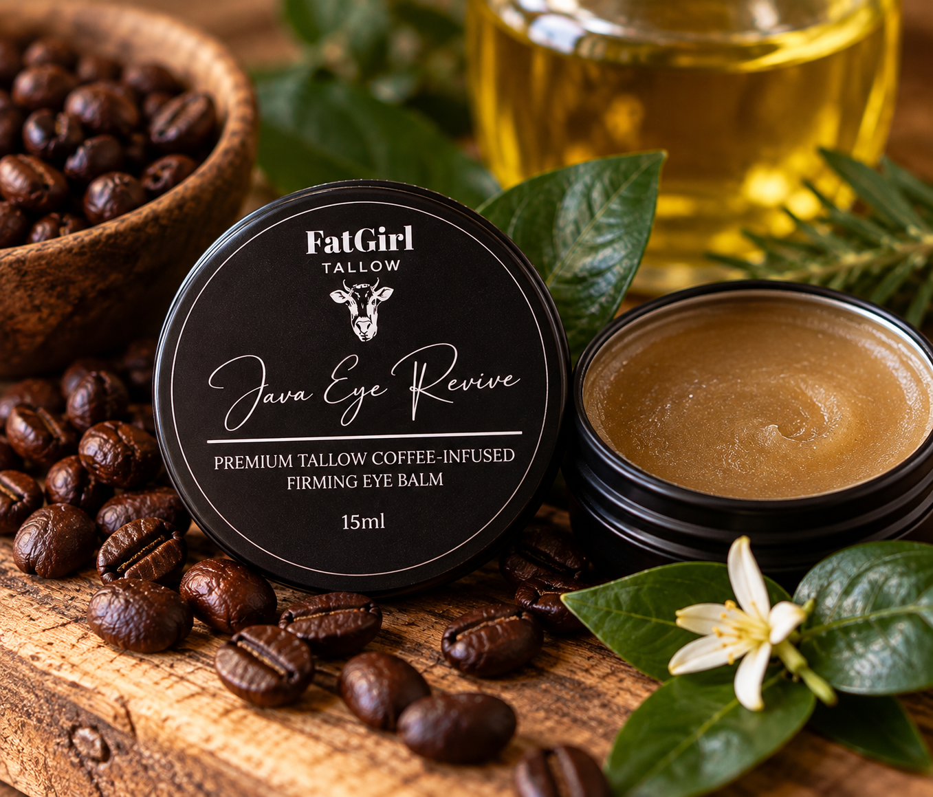 Jave Eye Revive coffee-infused tallow eye firming balm