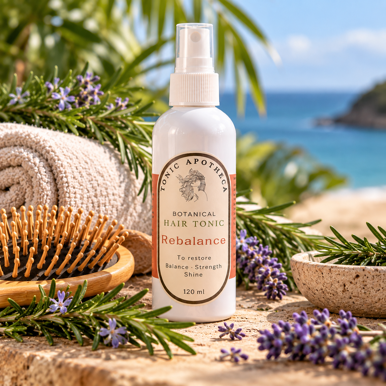 Rebalance Botanical Hair Tonic with rosemary and lavender