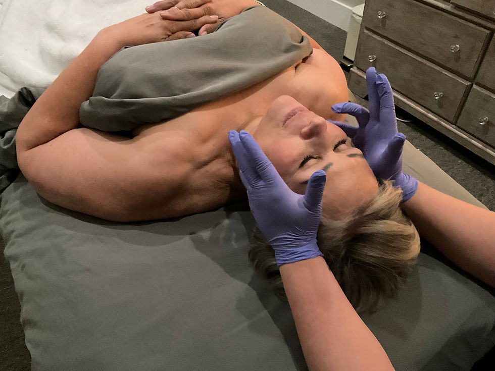 Intra-oral TMJ massage to help reduce pain in jaw, headaches and pelvic floor disfunction