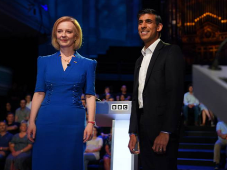 Rishi Sunak and Liz Truss trade economic blows in first head-to-head TV debate