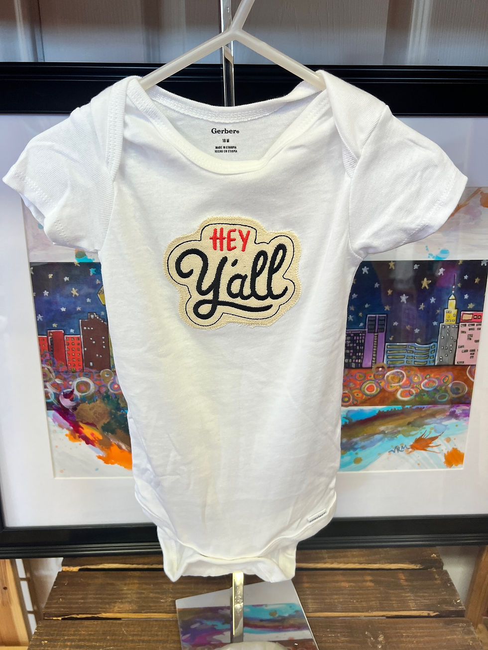Thumbnail: Hey Y’all Embroidered White Baby Onesie 