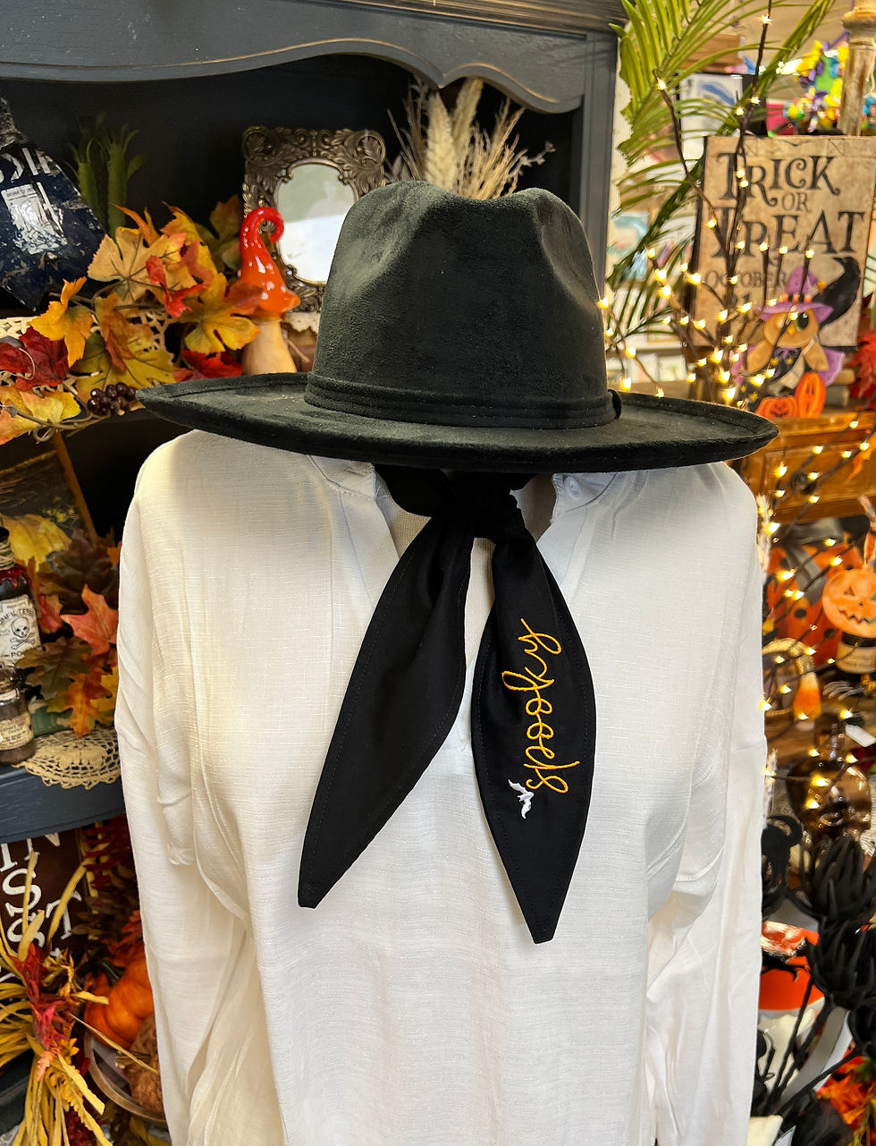Thumbnail: Spooky Halloween Embroidered Ascot Scarf