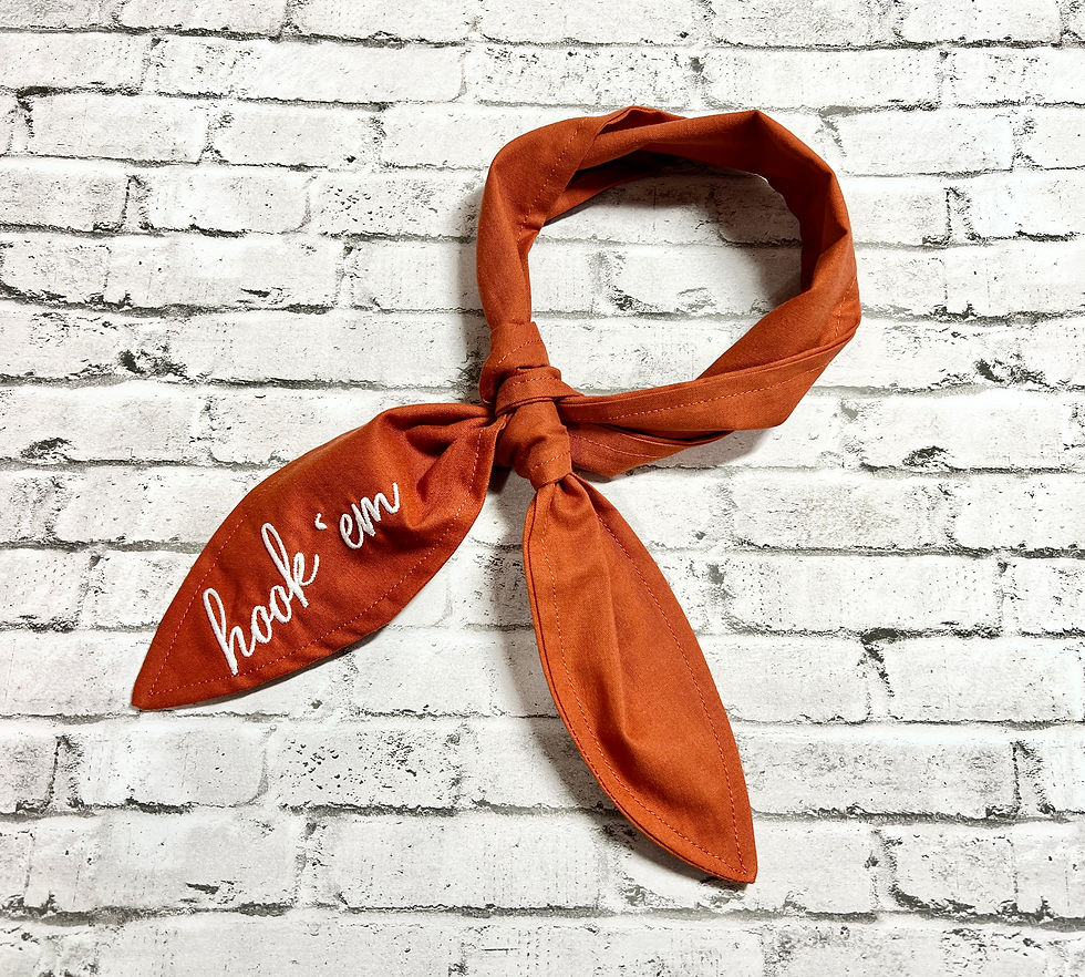 Thumbnail: Hook 'Em Embroidered Ascot Scarf