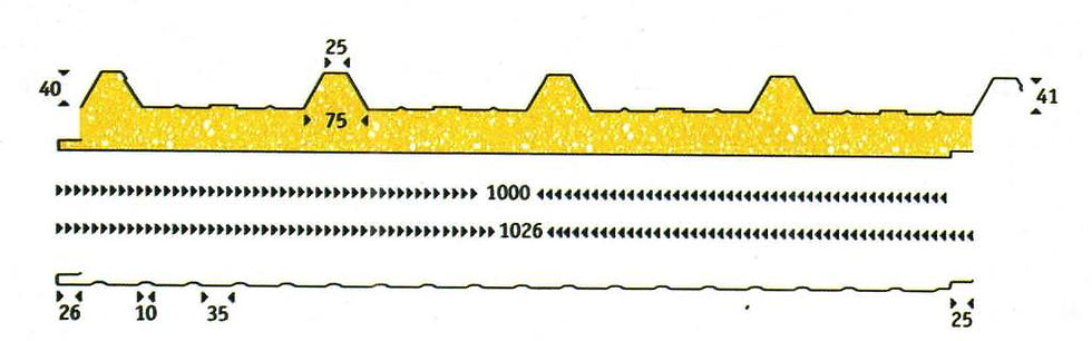 Thumbnail: Τραπεζοειδη Πανελ Οροφης 40mm