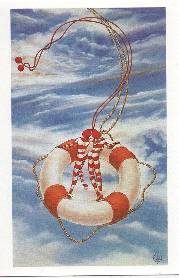 Lutins sur bouée ciel