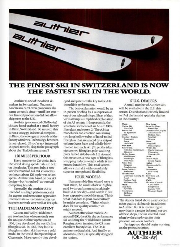 1975 Advert SKIING Magazine