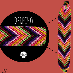 derecho de pulsera ancha tradicional tejida a mano por artesanas triqui